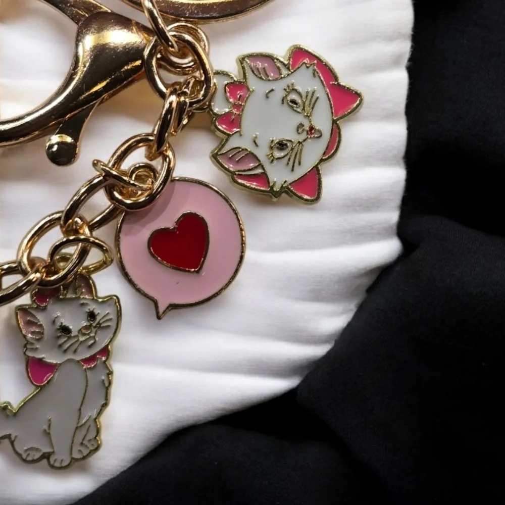Marie Cat Keychain Disney Aristocats Enamel Bag Charm Key Ring Parisian Chic